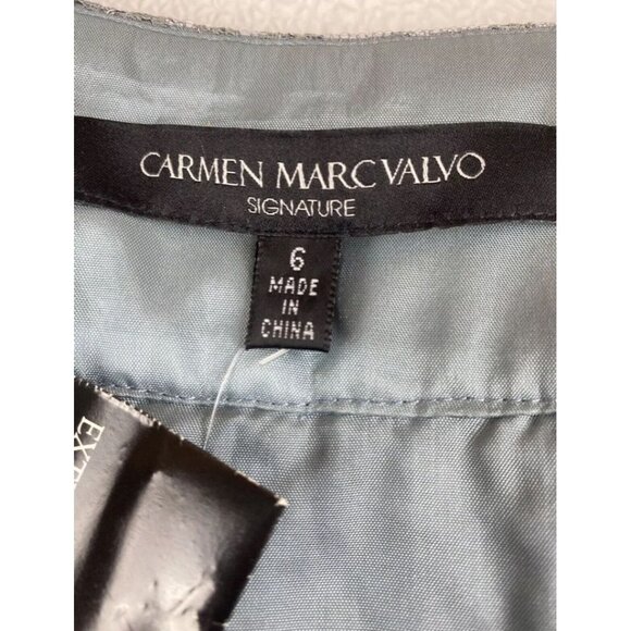 Carmen Marc Valvo Woman 6 Blue Sparkly Fairy Prom Embroidered Lace Beaded Skirt - Picture 3 of 16